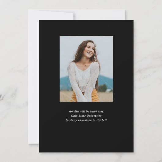 エレガントモダン型オーバーレイ2枚の写真卒業 招待状 (裏面)