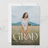 エレガントモダン型オーバーレイ2枚の写真卒業 案内状 (正面)