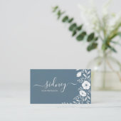エレガントモダン塵の青フローラ 名刺 (スタンド正面)