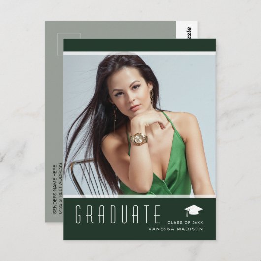 エレガントモダン大学院の写真の緑 ポストカード (正面/裏面)