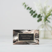 エレガントモダン大理石、金ゴールドフレームジュエリーデザイナ 名刺 (スタンド正面)