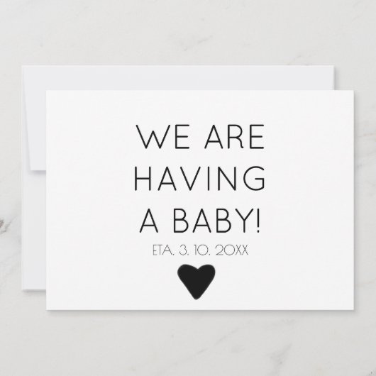 エレガントモダン妊娠の発表 案内状 (裏面)