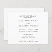 エレガントモダン婚約シャワー招待状 (正面/裏面)