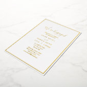 エレガントモダン婚約パーティ婚約した金ゴールド 箔招待状 (回転した状態)