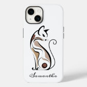 エレガントモダン子猫猫ママかわいいパーソナライズされた Case-Mate iPhoneケース (裏面)