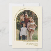 エレガントモダン季節のごあいさつ金ゴールドArch 4 Photo シーズンカード (正面)