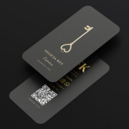 エレガントモダン実在不動産仲介業者剤モノグラム 名刺