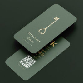 エレガントモダン実在不動産仲介業者 名刺