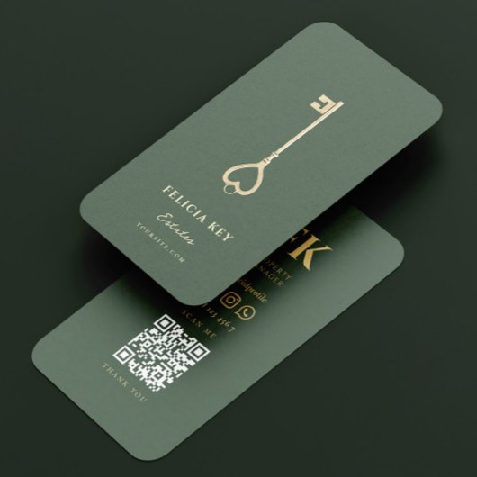 エレガントモダン実在不動産仲介業者 名刺