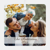 エレガントモダン家族カスタム写真2面 メタルオーナメント (正面)