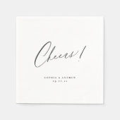 エレガントモダン応援のスクリプ結婚ト スタンダードカクテルナプキン (正面)