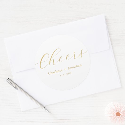 エレガントモダン応援のスクリプ結婚ト ラウンドシール (封筒)