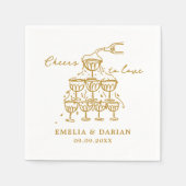 エレガントモダン応援を愛するミニマ結婚リスト スタンダードカクテルナプキン (正面)