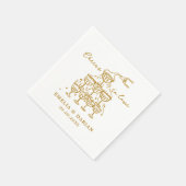 エレガントモダン応援を愛するミニマ結婚リスト スタンダードカクテルナプキン (角)