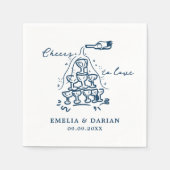 エレガントモダン応援を愛するミニマ結婚リスト スタンダードカクテルナプキン (正面)