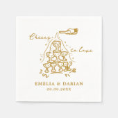 エレガントモダン応援を愛するミニマ結婚リスト スタンダードカクテルナプキン (正面)