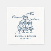 エレガントモダン応援を愛するミニマ結婚リスト スタンダードカクテルナプキン (正面)