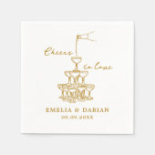 エレガントモダン応援を愛するミニマ結婚リスト スタンダードカクテルナプキン (正面)