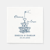 エレガントモダン応援を愛するミニマ結婚リスト スタンダードカクテルナプキン (正面)