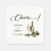 エレガントモダン応援スクリプトフローラ結婚の スタンダードカクテルナプキン (正面)