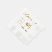 エレガントモダン応援スクリプ結婚グラス 縁ありカクテルナプキン (角)