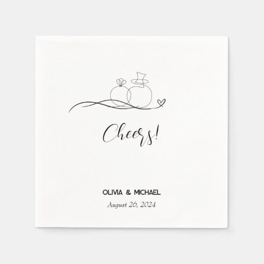 エレガントモダン応援 スタンダードカクテルナプキン (正面)