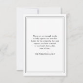 エレガントモダン悔やみや弔慰サンキューカード サンキューカード (裏面)