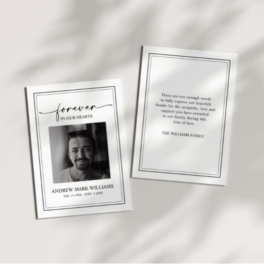 エレガントモダン悔やみや弔慰サンキューカード サンキューカード