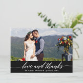 エレガントモダン感謝してい書のラヴ結婚ィーズB サンキューカード (スタンド正面)