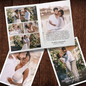 エレガントモダン手書きスクリプ結婚ト7-Photo サンキューカード