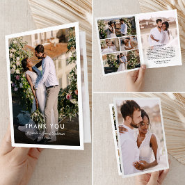 エレガントモダン手書きスクリプ結婚ト7-Photo サンキューカード