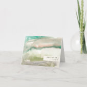 エレガントモダン抽象芸術アートエメラルドグリーン名 ノートカード (正面)