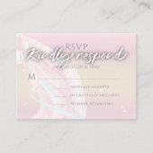エレガントモダン抽象芸術ソフトピーチピンク結婚ズ エンクロージャーカード (正面)