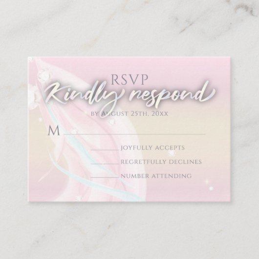 エレガントモダン抽象芸術ソフトピーチピンク結婚ズ エンクロージャーカード (正面)