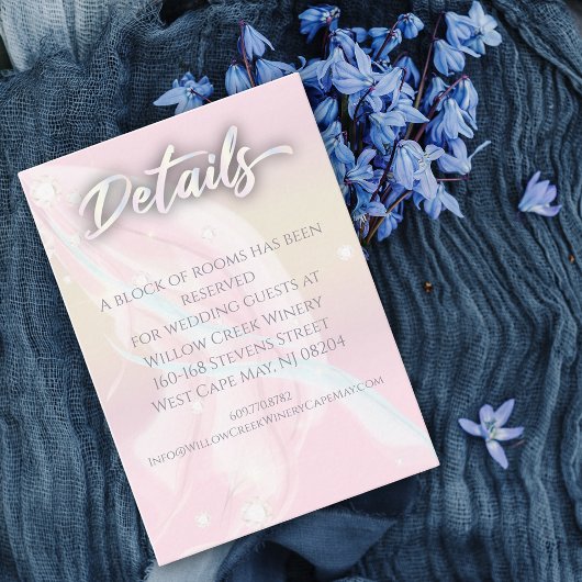 エレガントモダン抽象芸術ソフトピーチピンク結婚ズ エンクロージャーカード