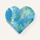 エレガントモダン抽象芸術テンプレートブルーグリーン ノートブック (正面)