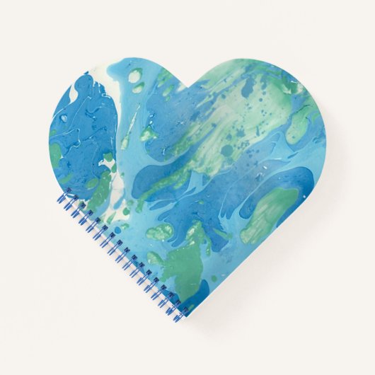 エレガントモダン抽象芸術テンプレートブルーグリーン ノートブック (正面)