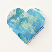 エレガントモダン抽象芸術テンプレートブルーグリーン ノートブック (裏面)