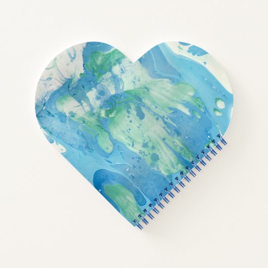 エレガントモダン抽象芸術テンプレートブルーグリーン ノートブック (裏面)