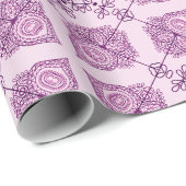 エレガントモダン抽象芸術ピンクと紫のデザイン ラッピングペーパー (ロールコーナー)