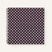 エレガントモダン抽象芸術ピンクダイヤモンドパターン | ノートブック (正面)