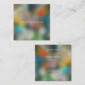 エレガントモダン抽象芸術プロフェッショナルテンプレート スクエア名刺 (正面/裏面)