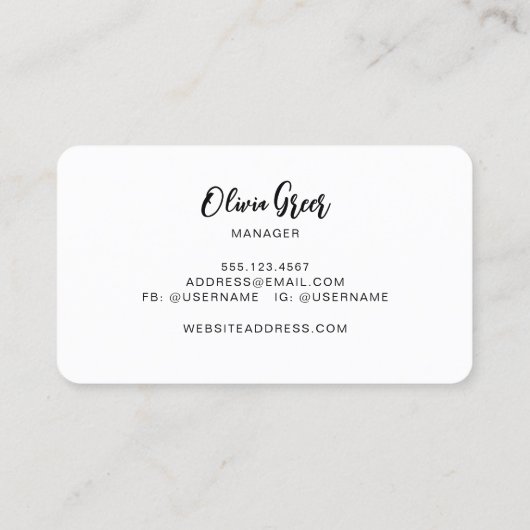 エレガントモダン抽象芸術レトロ波 名刺 (裏面)