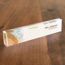 エレガントモダン抽象芸術先生 デスクネームプレート