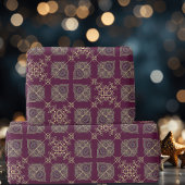 エレガントモダン抽象芸術梅とベージュのクリスマス ラッピングペーパー