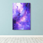 エレガントモダン抽象芸術紫コンテンポラリー美術 キャンバスプリント (インサイチュ (ウッドフロア))
