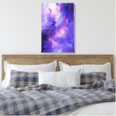 エレガントモダン抽象芸術紫コンテンポラリー美術 キャンバスプリント (インサイチュ (寝室))