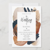 エレガントモダン抽象芸術結婚の 招待状 (正面)