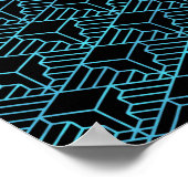 エレガントモダン抽象芸術青アールデコパターン | ポスター (角)