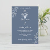エレガントモダン招待状中結婚のダスティブルー 招待状 (スタンド正面)
